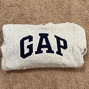 GAP Light Gray Hoodie with Navy Logo